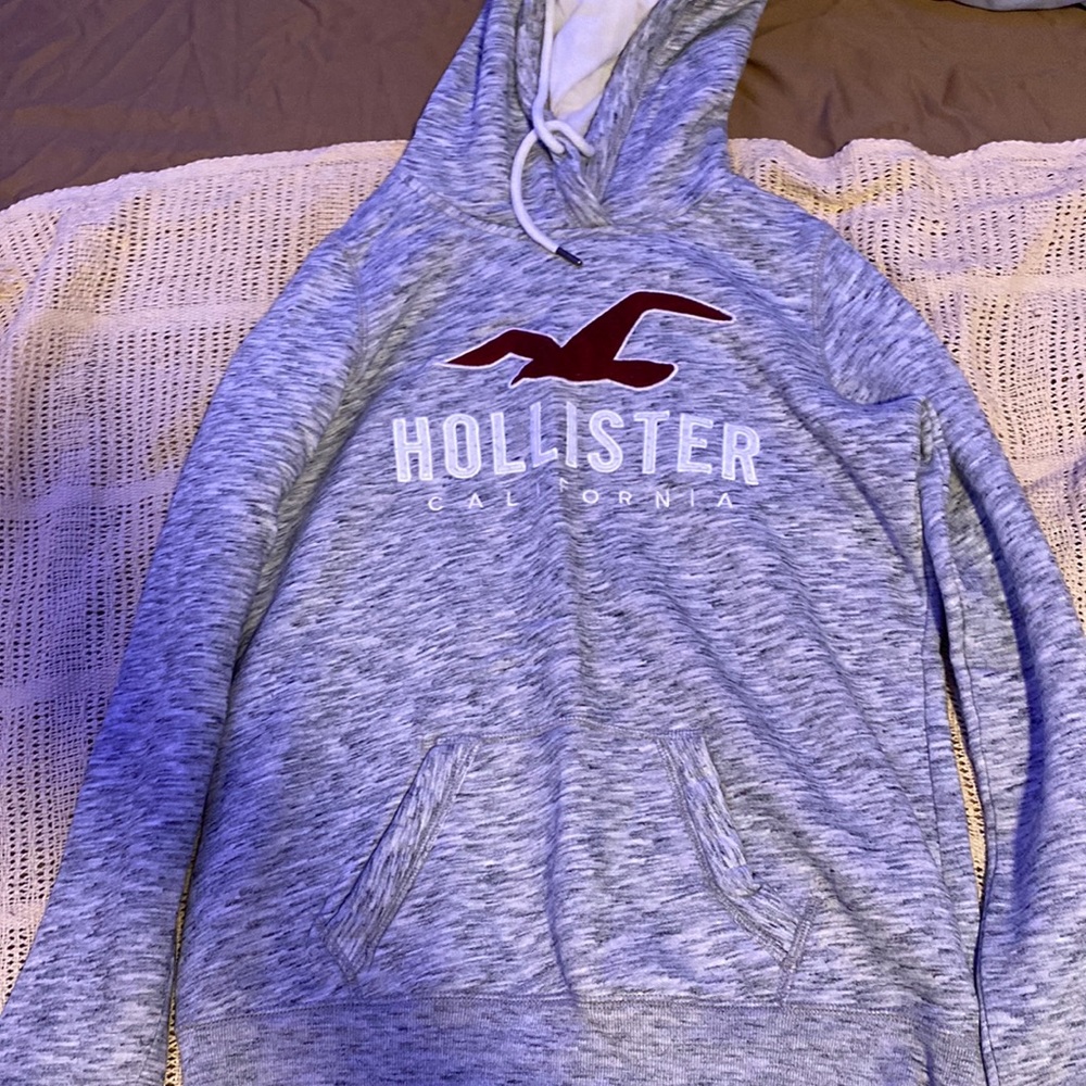 grey, hollister hoodie